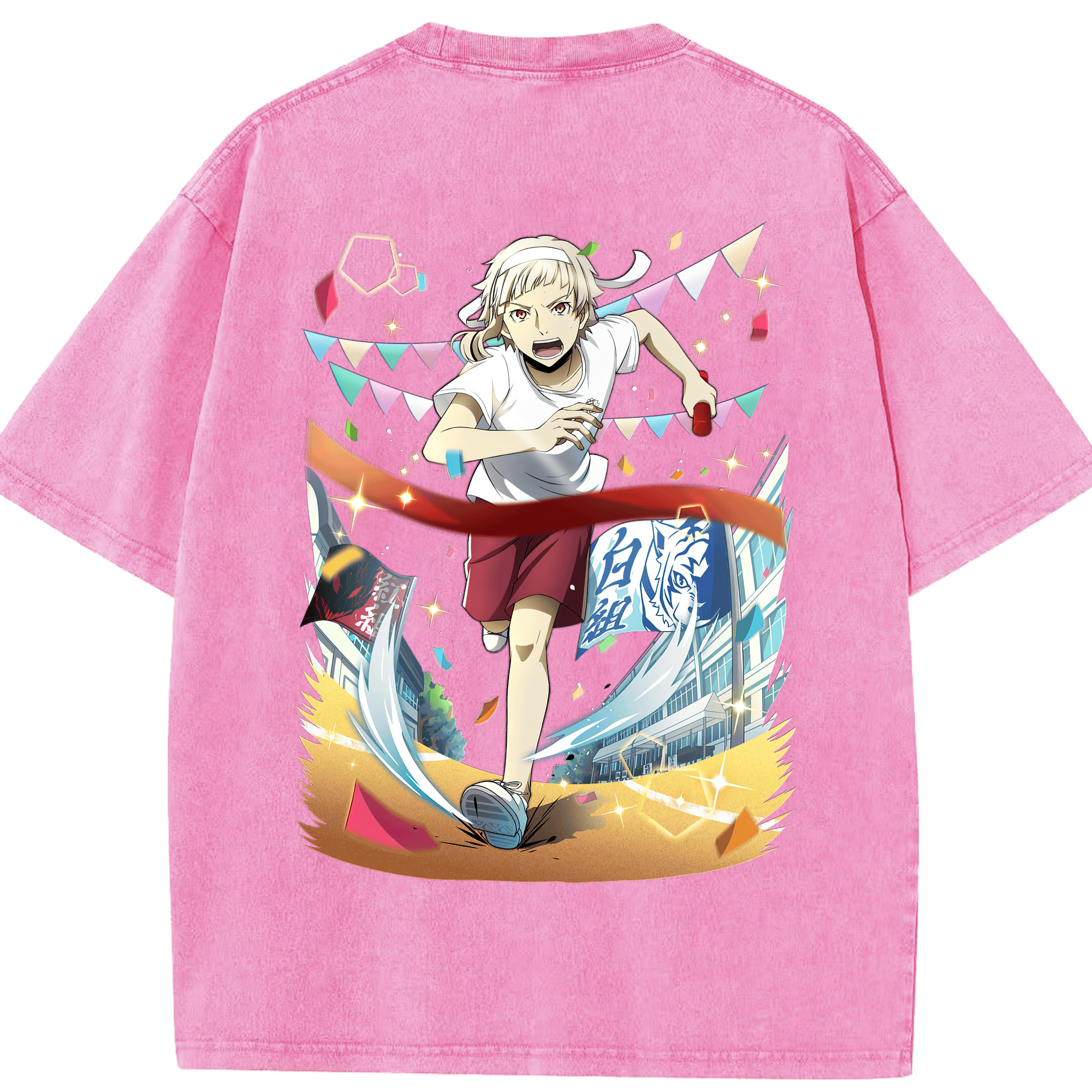 （画像用） 文豪ストレイドッグス Bungo Stray Dogs 綿100% ヴィンテージ風 半袖Tシャツ（背面プリント）